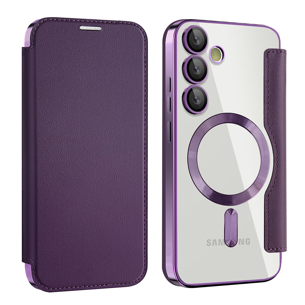 Etui MagSafe do Samsung Galaxy S23 S911, Techsuit, SmartMag Book, Fioletowy