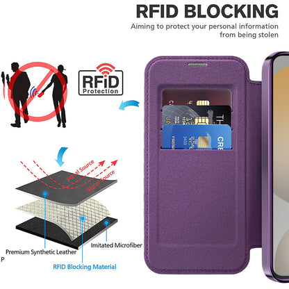 Etui MagSafe do Samsung Galaxy S23 S911, Techsuit, SmartMag Book, Fioletowy