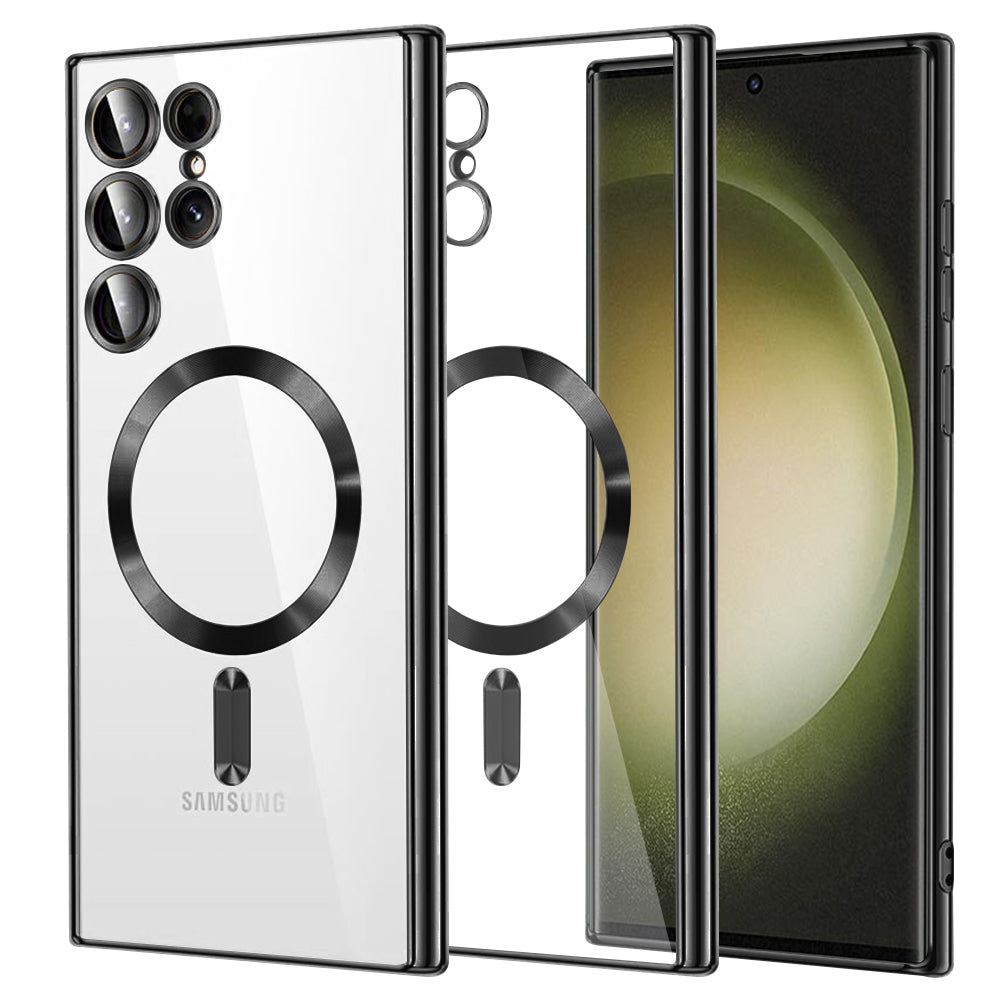MagSafe Case for Samsung Galaxy S23 Ultra S918, Techsuit, Luxury Crystal, Black