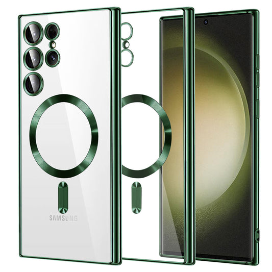 Etui MagSafe do Samsung Galaxy S23 Ultra S918, Techsuit, Luxury Crystal, Ciemnozielony