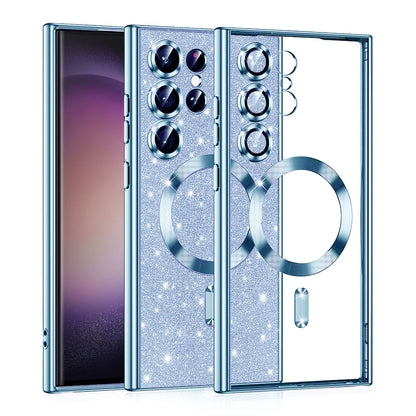 Etui MagSafe do Samsung Galaxy S23 Ultra S918, Techsuit, Luxury Glitter, Bleu