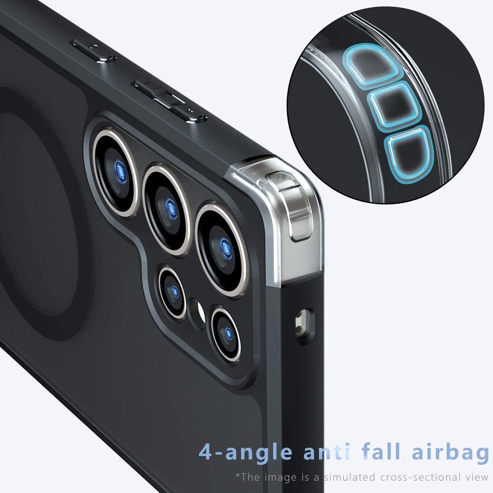Etui MagSafe do Samsung Galaxy S23 Ultra S918, Techsuit, PureFrost, Czarna Satynowa