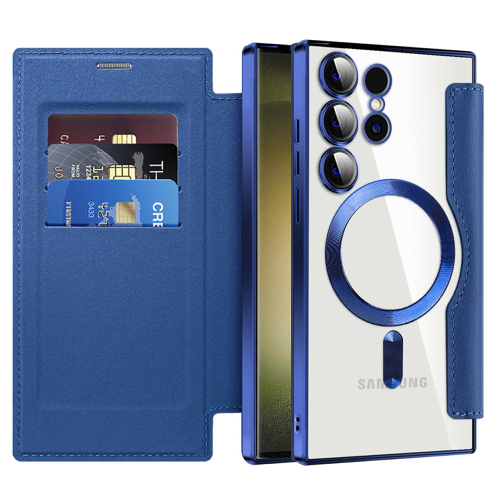 Etui MagSafe do Samsung Galaxy S23 Ultra S918, Techsuit, SmartMag Book, Niebieskie