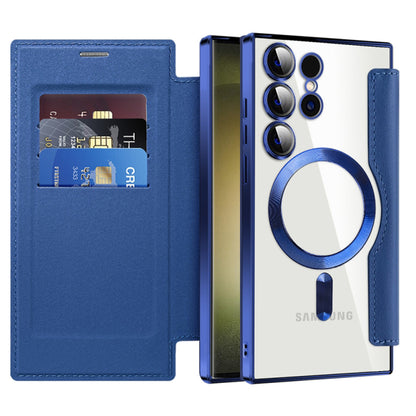 Etui MagSafe do Samsung Galaxy S23 Ultra S918, Techsuit, SmartMag Book, Niebieskie