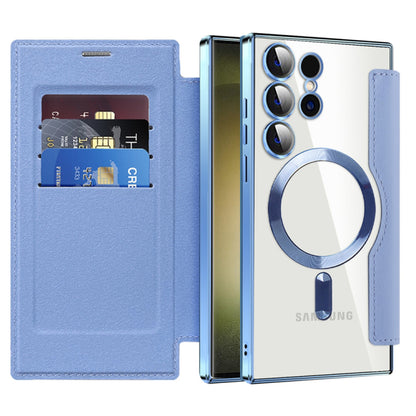 Etui MagSafe do Samsung Galaxy S23 Ultra S918, Techsuit, SmartMag Book, Niebieski