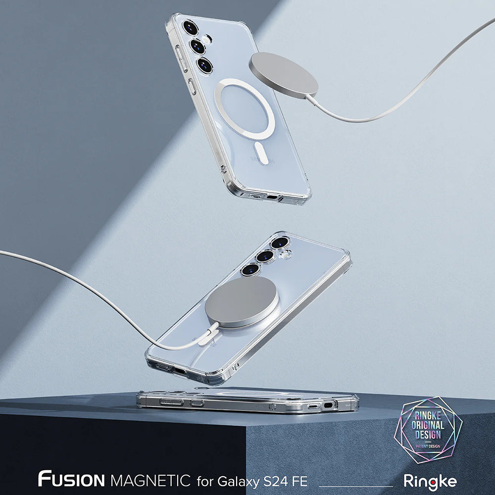 Etui MagSafe do Samsung Galaxy S24 FE S721, Ringke, Fusion, Przezroczyste