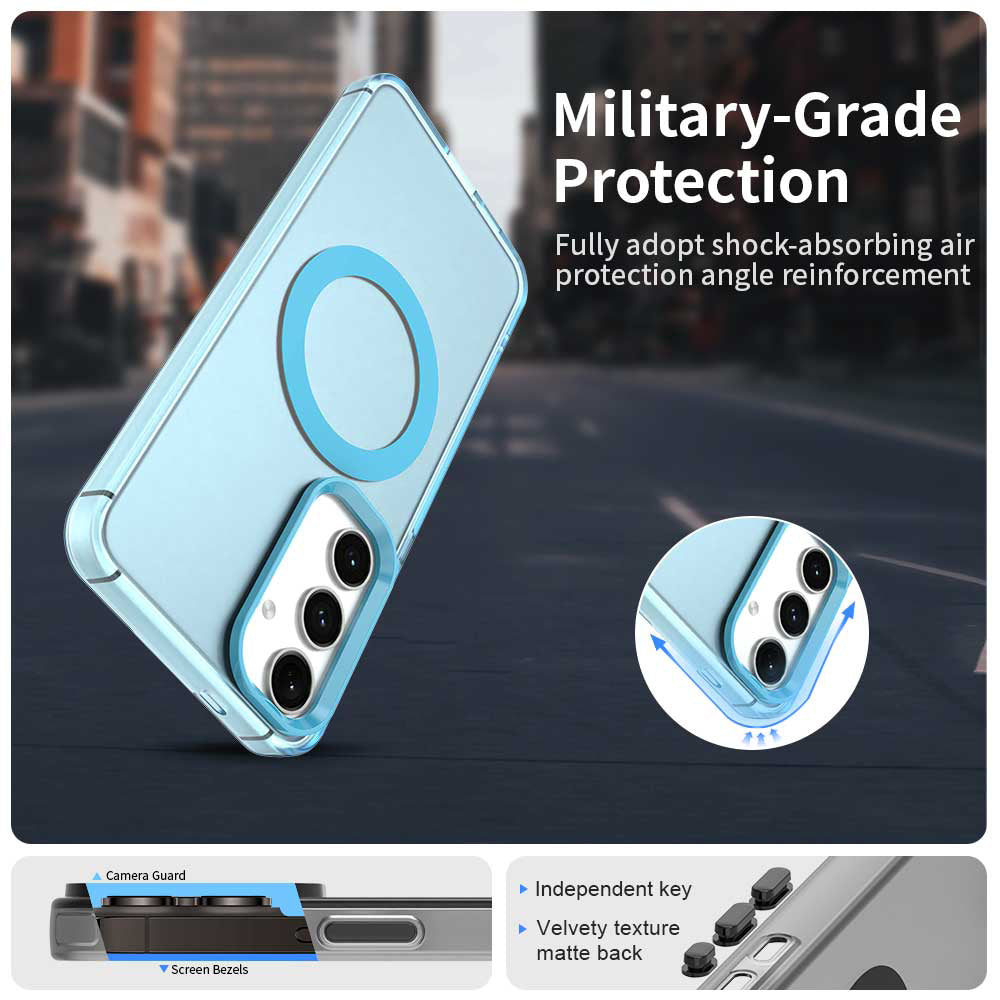 Etui MagSafe do Samsung Galaxy S24 FE S721, Techsuit, CandyCase, Niebieskie