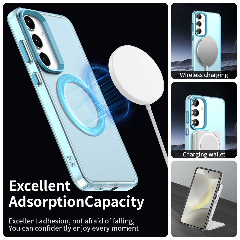 Etui MagSafe do Samsung Galaxy S24 FE S721, Techsuit, CandyCase, Niebieskie