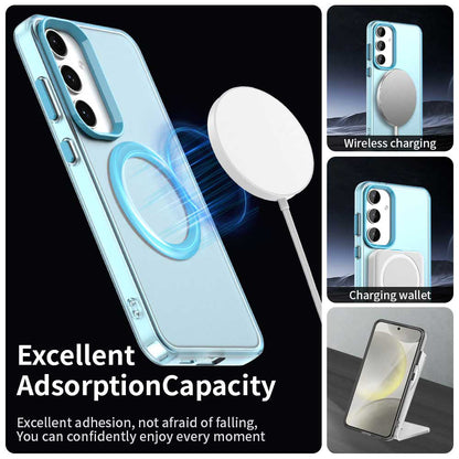 Etui MagSafe do Samsung Galaxy S24 FE S721, Techsuit, CandyCase, Niebieskie