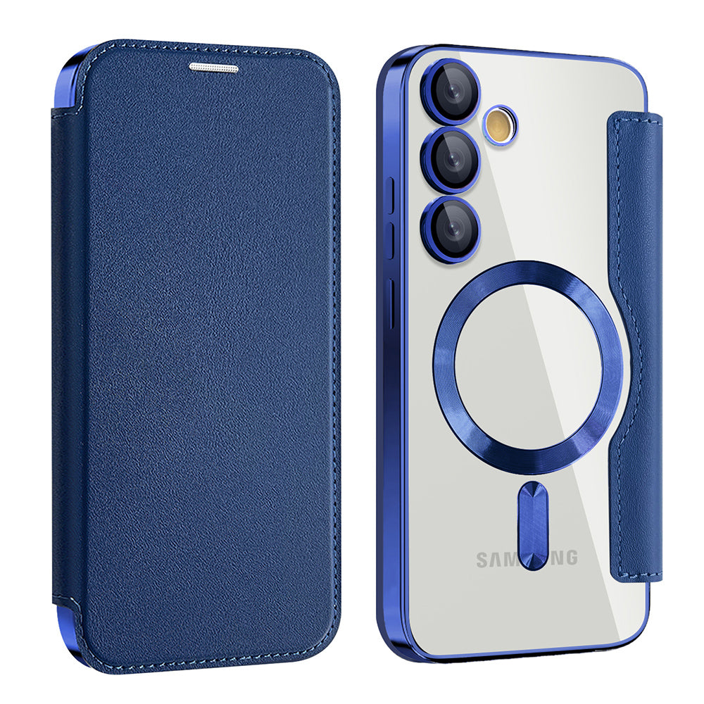 Etui MagSafe do Samsung Galaxy S24 FE S721, Techsuit, SmartMag Book, Niebieskie
