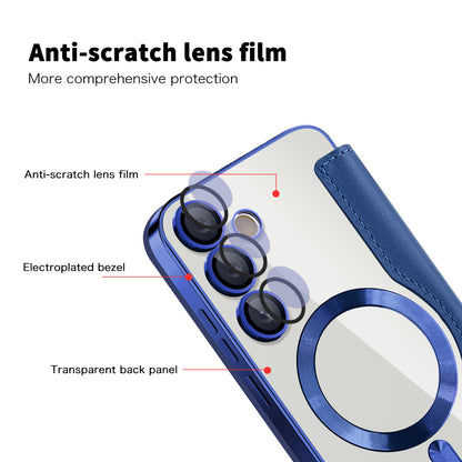 Etui MagSafe do Samsung Galaxy S24 FE S721, Techsuit, SmartMag Book, Niebieskie