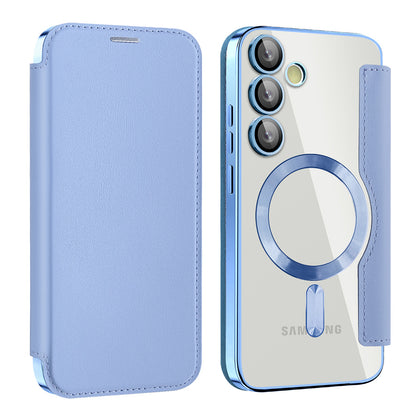 Etui MagSafe do Samsung Galaxy S24 FE S721, Techsuit, SmartMag Book, Niebieski