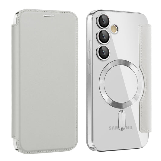 Etui MagSafe do Samsung Galaxy S24 FE S721, Techsuit, SmartMag Book, Szary