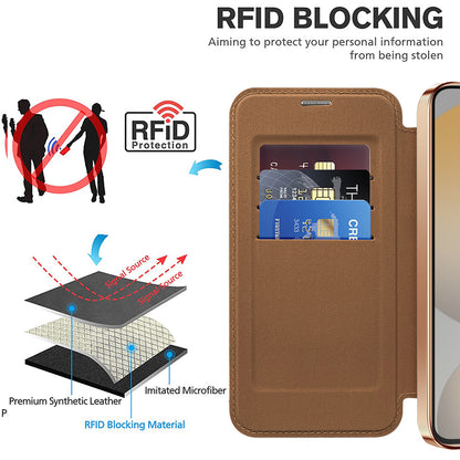 Etui MagSafe do Samsung Galaxy S24 FE S721, Techsuit, SmartMag Book, Brązowy
