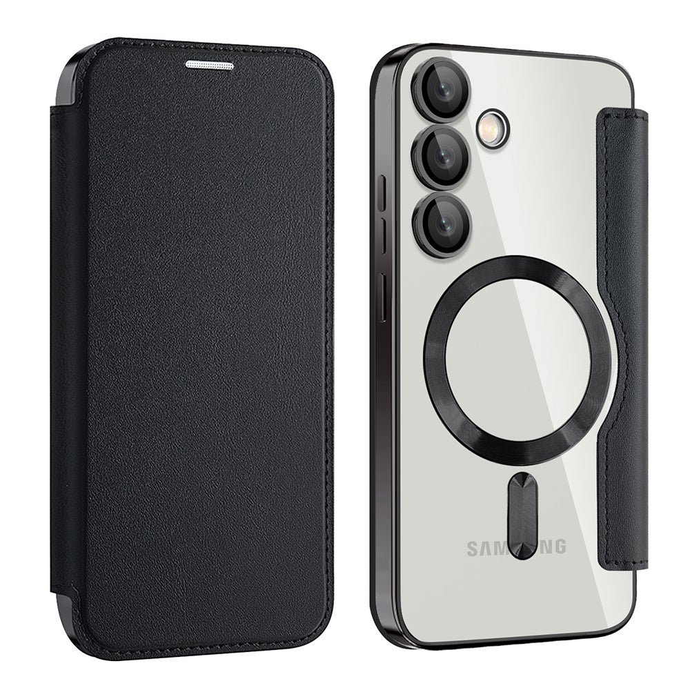 MagSafe Case for Samsung Galaxy S24 FE S721, Techsuit, SmartMag Book, Black