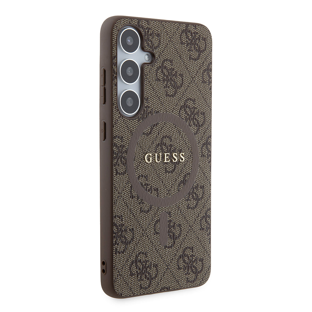 Etui MagSafe dla Samsung Galaxy S24+ S926, Guess, Kolekcja 4G, Brązowy