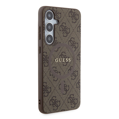 Etui MagSafe dla Samsung Galaxy S24+ S926, Guess, Kolekcja 4G, Brązowy