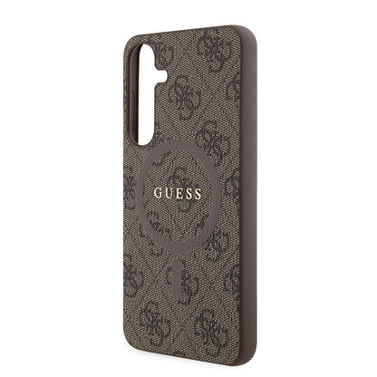 Etui MagSafe dla Samsung Galaxy S24+ S926, Guess, Kolekcja 4G, Brązowy
