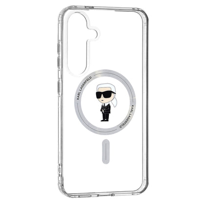 Etui MagSafe dla Samsung Galaxy S24+ S926, Karl Lagerfeld, IML Ikonik Karl, Przezroczyste