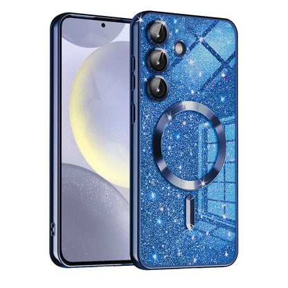 Etui MagSafe do Samsung Galaxy S24+ S926, Techsuit, Luxury Glitter, Ciemnoniebieskie