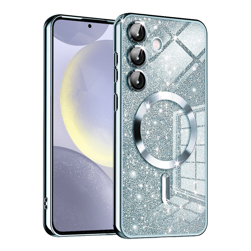 MagSafe Case for Samsung Galaxy S24+ S926, Techsuit, Luxury Glitter, Blue
