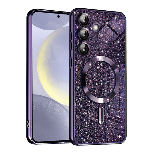Etui MagSafe do Samsung Galaxy S24+ S926, Techsuit, Luxury Glitter, Ciemny Fiolet
