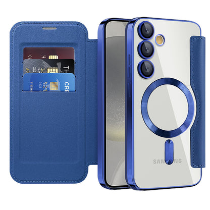Etui MagSafe do Samsung Galaxy S24+ S926, Techsuit, SmartMag Book, Niebieskie