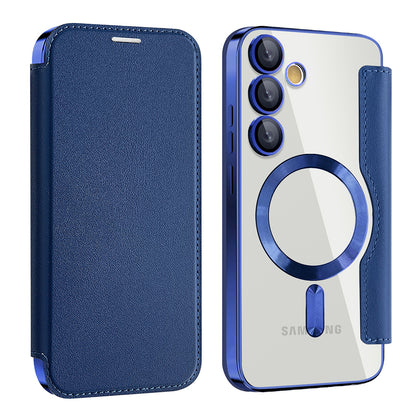 Etui MagSafe do Samsung Galaxy S24+ S926, Techsuit, SmartMag Book, Niebieskie