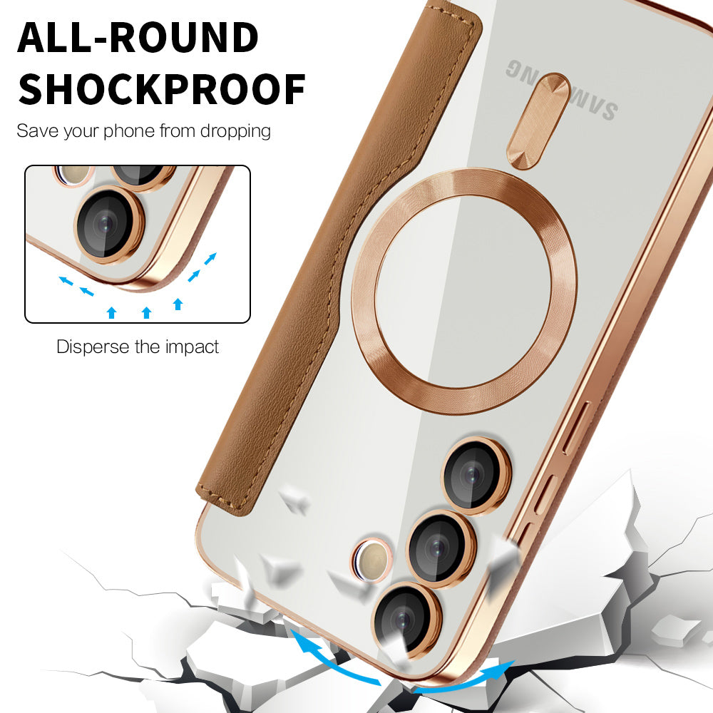 MagSafe Case for Samsung Galaxy S24+ S926, Techsuit, SmartMag Book, Brown