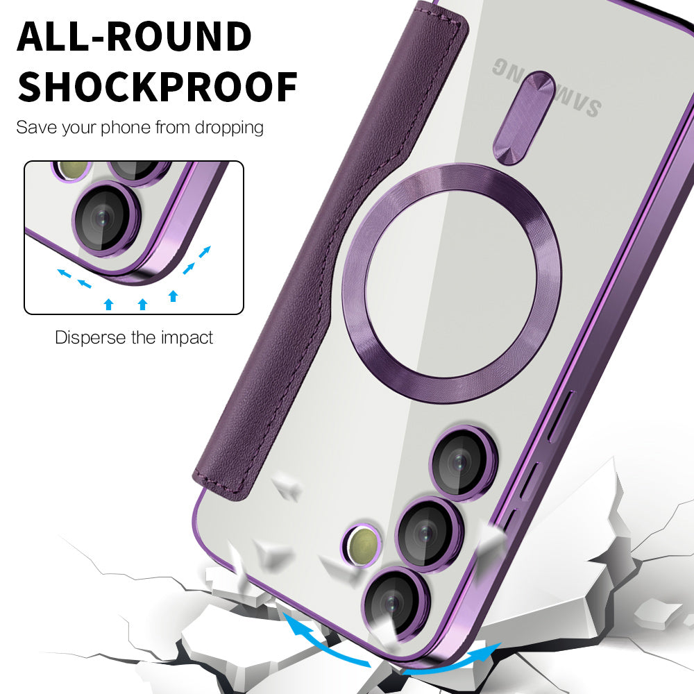 MagSafe Case for Samsung Galaxy S24+ S926, Techsuit, SmartMag Book, Purple