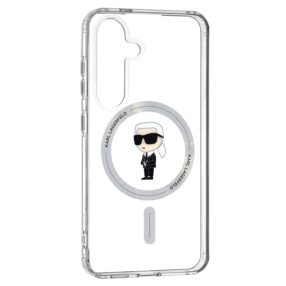Etui MagSafe dla Samsung Galaxy S24 S921, Karl Lagerfeld, IML Ikonik Karl, Przezroczyste