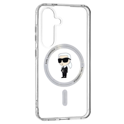 Etui MagSafe dla Samsung Galaxy S24 S921, Karl Lagerfeld, IML Ikonik Karl, Przezroczyste