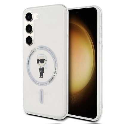 Etui MagSafe dla Samsung Galaxy S24 S921, Karl Lagerfeld, IML Ikonik Karl, Przezroczyste