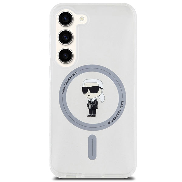 Etui MagSafe dla Samsung Galaxy S24 S921, Karl Lagerfeld, IML Ikonik Karl, Przezroczyste