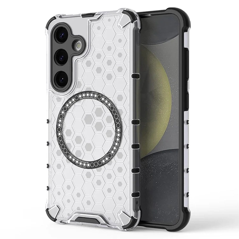 Etui MagSafe do Samsung Galaxy S24 S921, Techsuit, HoneyComb Shield, Białe