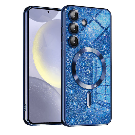 Etui MagSafe do Samsung Galaxy S24 S921, Techsuit, Luxury Glitter, Ciemnoniebieskie