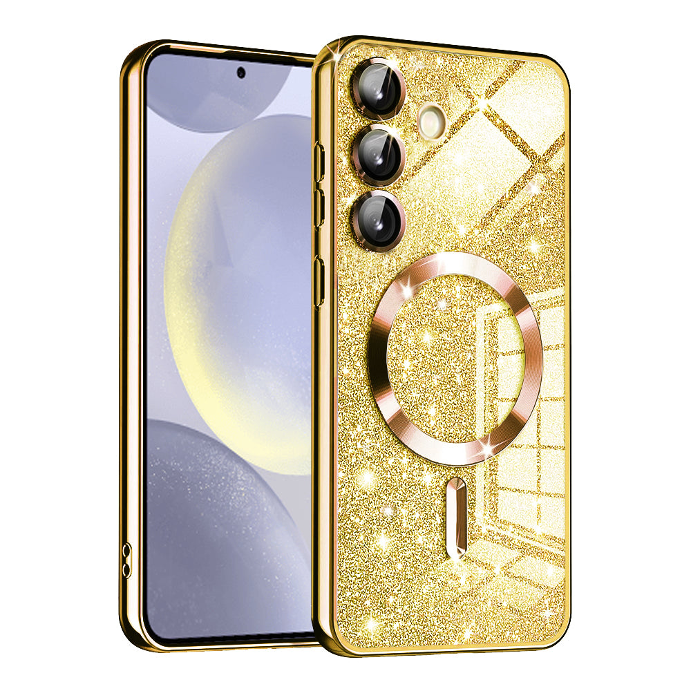 Etui MagSafe do Samsung Galaxy S24 S921, Techsuit, Luxury Glitter, Złote