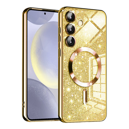 Etui MagSafe do Samsung Galaxy S24 S921, Techsuit, Luxury Glitter, Złote
