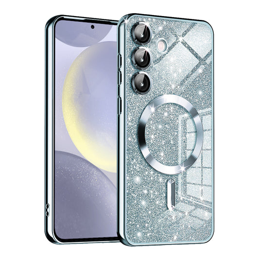 Etui MagSafe do Samsung Galaxy S24 S921, Techsuit, Luxury Glitter, Bleu