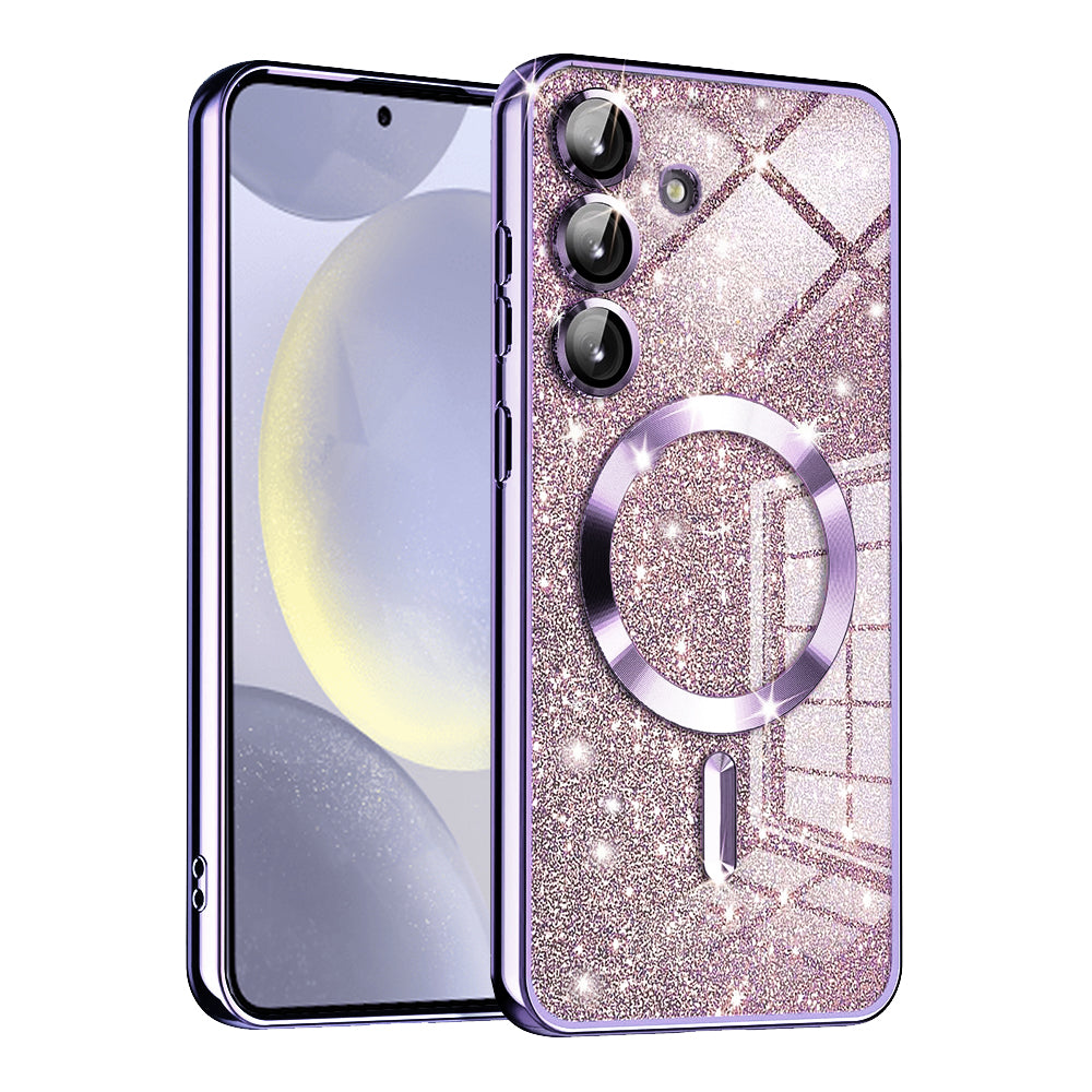 Etui MagSafe do Samsung Galaxy S24 S921, Techsuit, Luxury Glitter, Jasnofioletowe