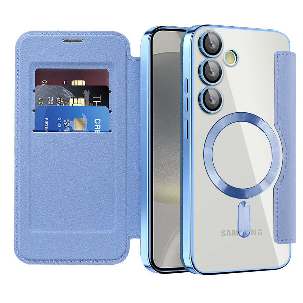Etui MagSafe do Samsung Galaxy S24 S921, Techsuit, SmartMag Book, Bleu
