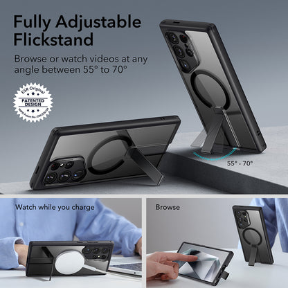 Etui MagSafe dla Samsung Galaxy S24 Ultra S928, ESR, Boost Flickstand, Czarne Przezroczyste