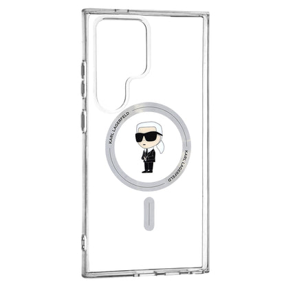 Etui MagSafe dla Samsung Galaxy S24 Ultra S928, Karl Lagerfeld, IML Ikonik Karl, Przezroczyste