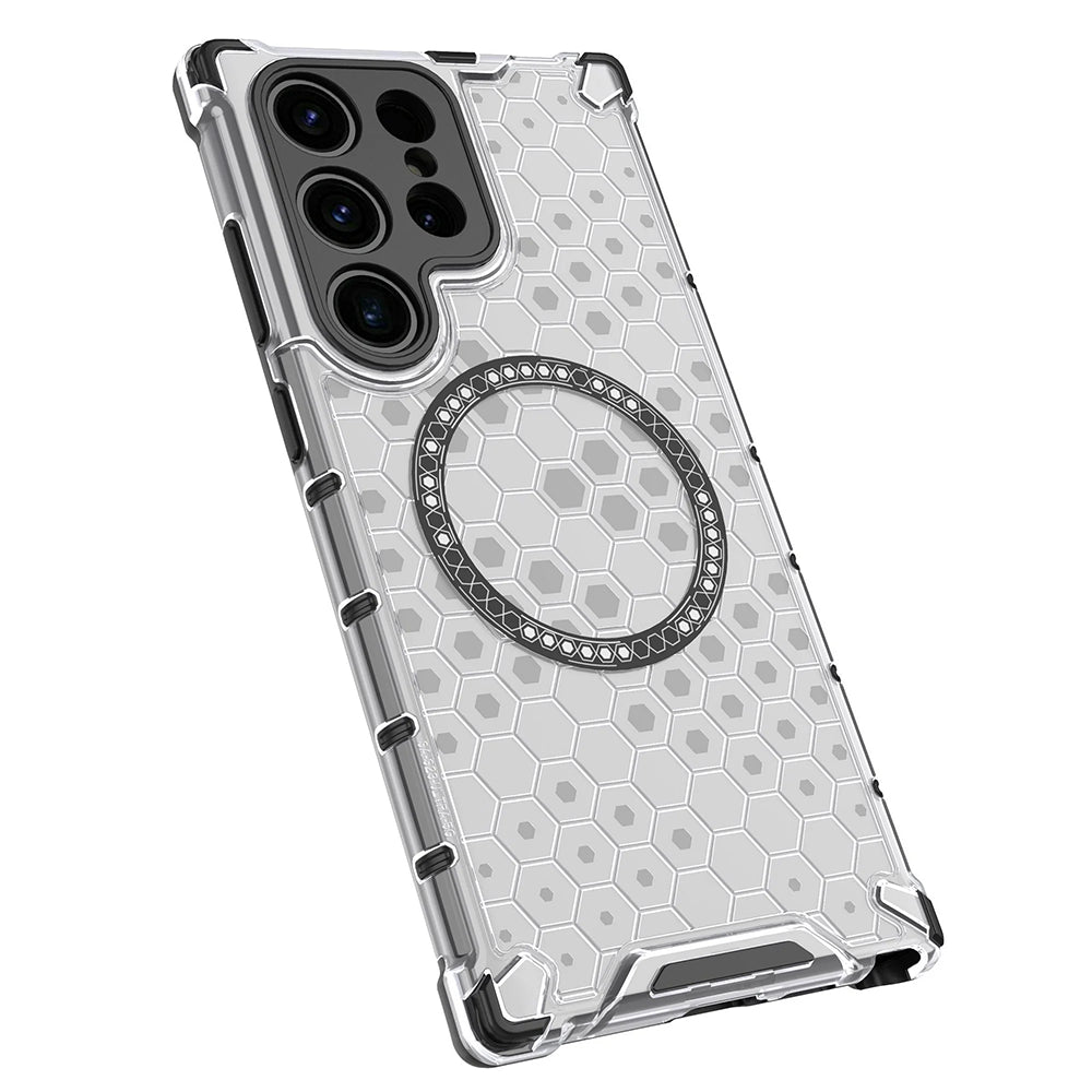 Etui MagSafe do Samsung Galaxy S24 Ultra S928, Techsuit, HoneyComb Shield, Białe