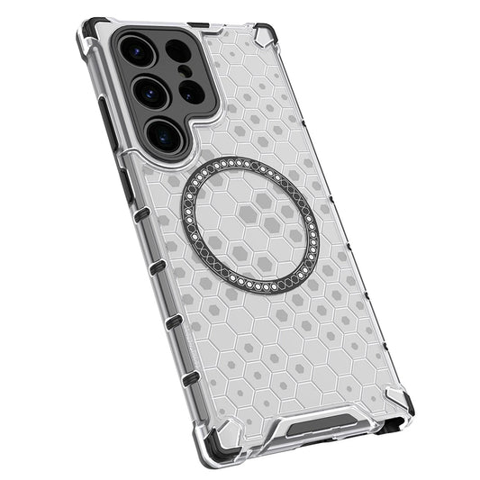 Etui MagSafe do Samsung Galaxy S24 Ultra S928, Techsuit, HoneyComb Shield, Białe
