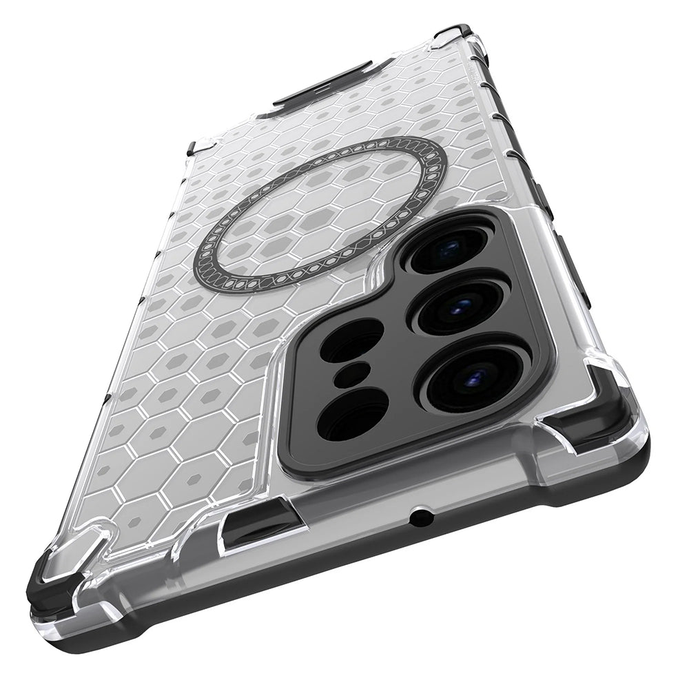 Etui MagSafe do Samsung Galaxy S24 Ultra S928, Techsuit, HoneyComb Shield, Białe
