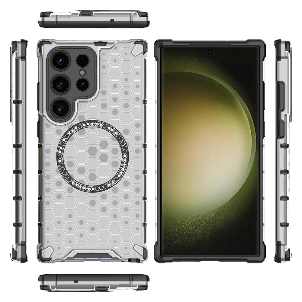 Etui MagSafe do Samsung Galaxy S24 Ultra S928, Techsuit, HoneyComb Shield, Białe