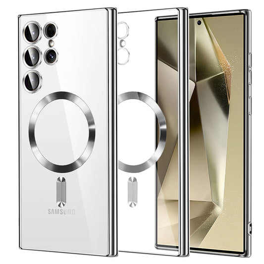 Etui MagSafe do Samsung Galaxy S24 Ultra S928, Techsuit, Luxury Crystal, Srebrne