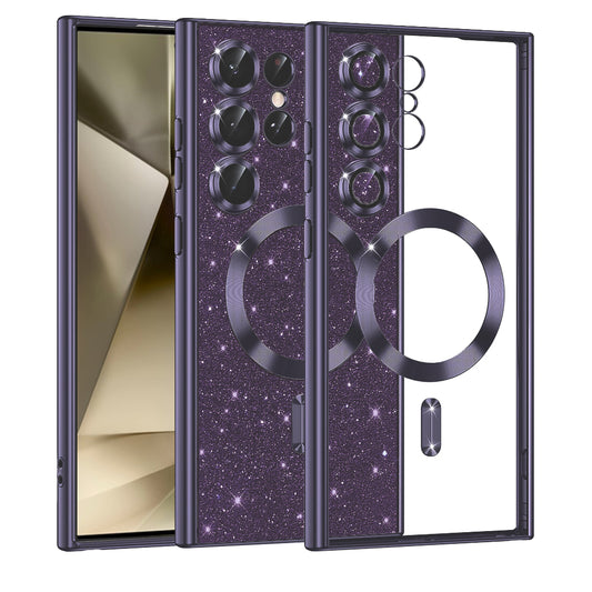 Etui MagSafe do Samsung Galaxy S24 Ultra S928, Techsuit, Luxury Glitter, Ciemny Fiolet