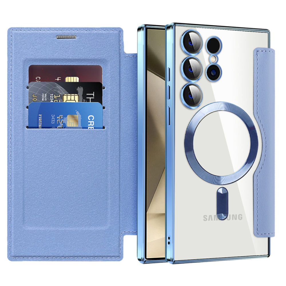 Etui MagSafe do Samsung Galaxy S24 Ultra S928, Techsuit, SmartMag Book, Niebieski